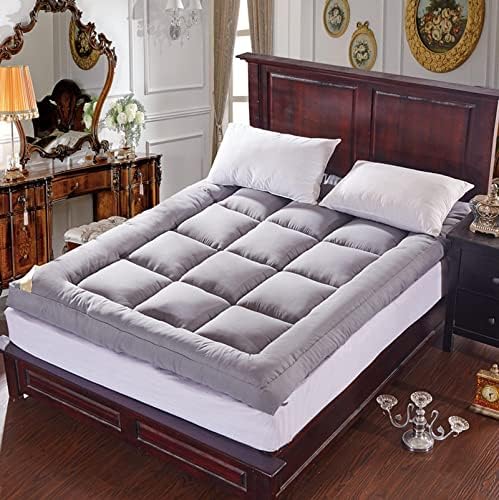 Mattress Topper 10Cm White/Pink/Gray Yellow Thick Single Or Double Comfortable Mattress Bedding Mattress Pad Ultra Soft 90X200Cm Gray