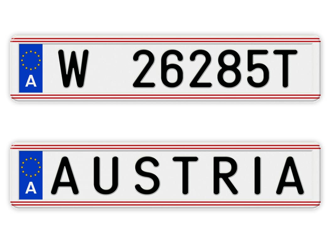 Custom Text Austrian License Plate, Novelty European Tag, Personalized, NOT Embossed Austria Aluminum License Plates Made in USA