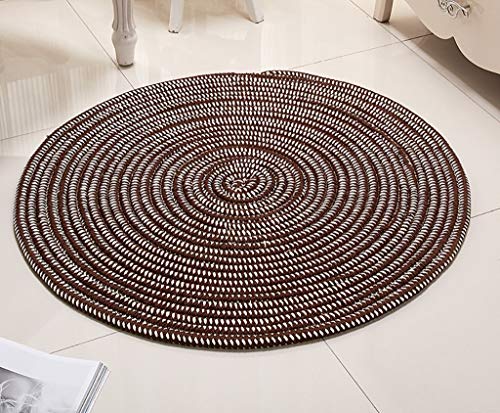 Tapis de salon rond MU anti-rayures pour fauteuil rotin et chaise de bureau