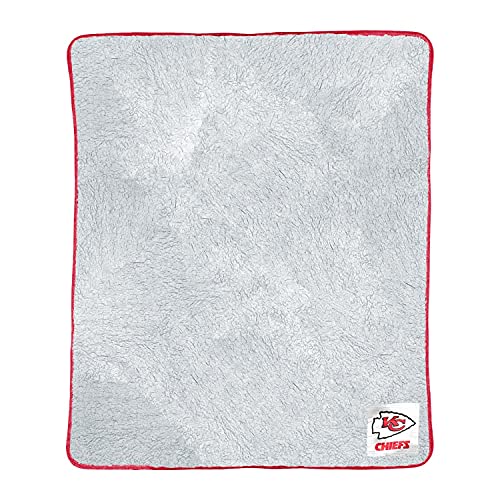 Northwest NFL Soft Two Tone Sherpa Throw, 50 x 60 Blanket, Officially Licensed Throw for Bedding, Sofa, or Gameday, Frosty Fleece Cover (Kansas City Chiefs - Red,)