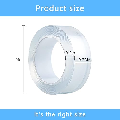 LSJNHMJY Cinta de doble cara Cinta adhesiva de acrílico de doble cara transparente impermeable sin dejar rastro Resistencia a altas temperaturas