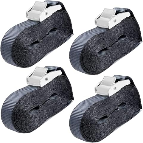 Kayak Tie Down Straps for Car Top Roof Rack Surfboard Lashing Strap Heavy Duty Cargo Cam Buckle Lashing Straps 16 FT 4 Pack Cover