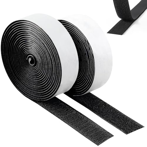 Aongray Hook and Loop Tape 2cm*5M Self Adhesive Sticky Roll Tape Double Sided Sticky Tape Strong Sticky Adhesive for Picture Frames Door Curtain