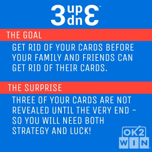 Image of Tickles 3UP 3DOWN Card Game for Families, Kids, Teens, Adults, 2-6 Players per Deck