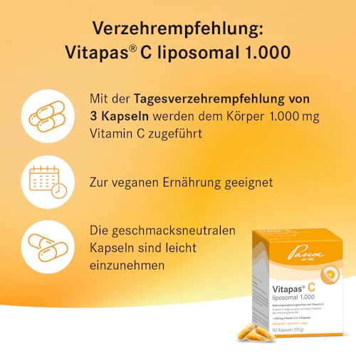 Liposomales Vitamin C Pascoe Vitapas C 1000 mg – 90 Kapseln