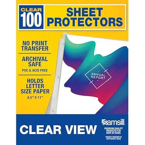 Samsill Non-Glare Sheet Protectors, Box of 100 Cover