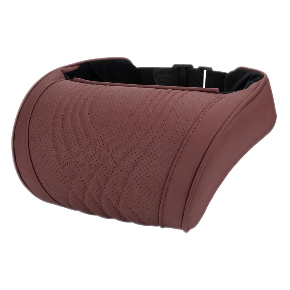 Woniyal Neck Support Pillow for HONDA Pilot(2009-2021), Car Seat Headrest, Car Headrest Pillow, Relieving Neck Fatigue, Adjustable Strap, PU Leather,Red