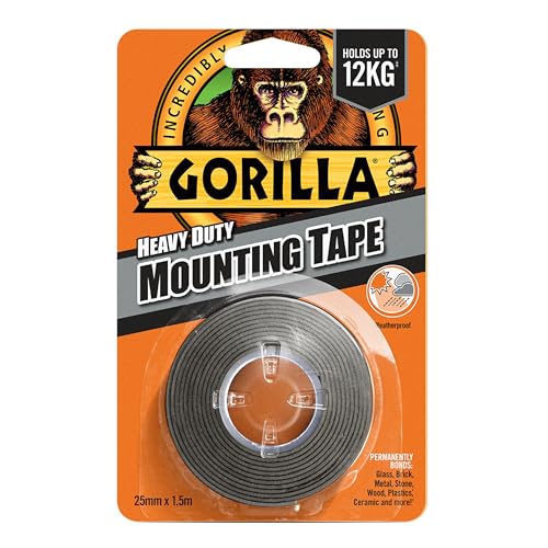 Gorilla Heavy Duty Mounting Tape Black 1.5m