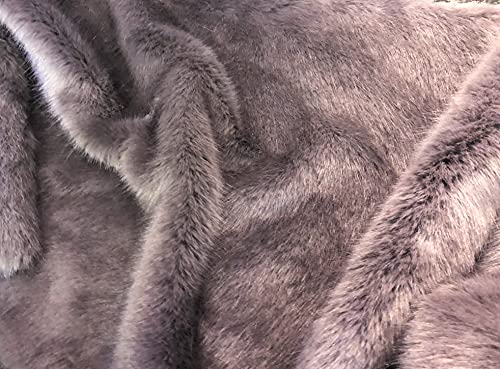 Tissu imitation fourrure de luxe Gris suisse mauve pour remplacer la vraie fourrure animale