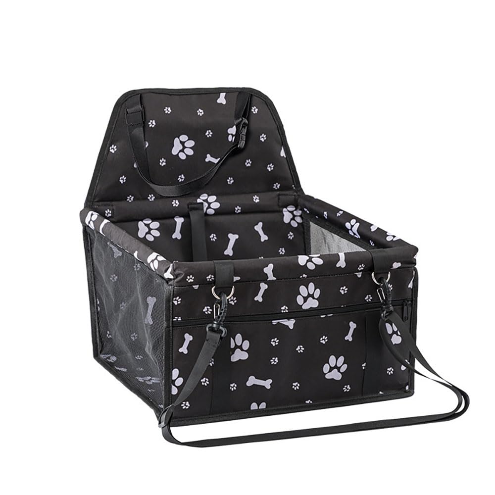 Waterproof Pet Dog Car Seat Booster Carrier Box and Basket with Seat Belt Harness Restraint for Puppy Cat Travel