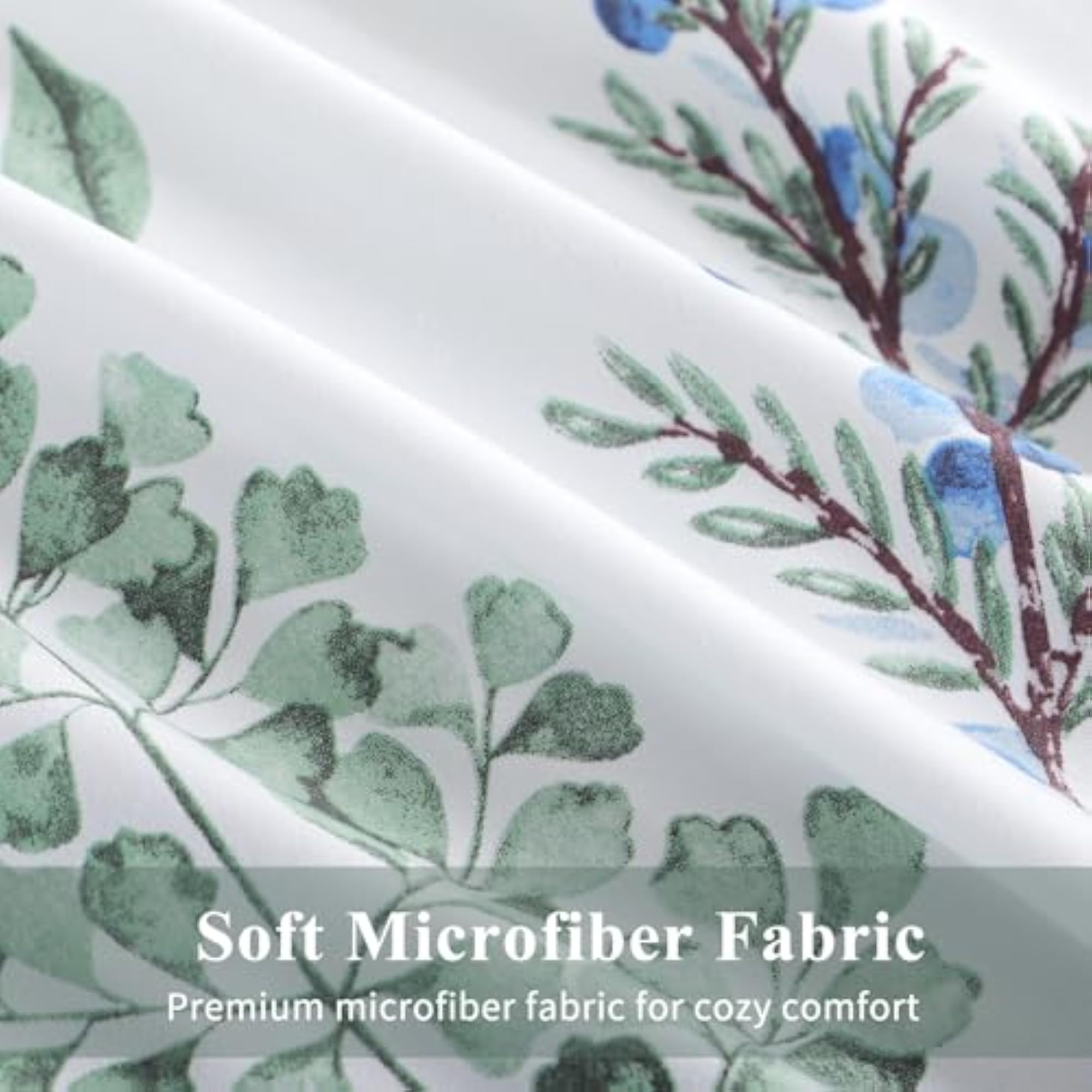Double Duvet Set with Floral Sage Green Design