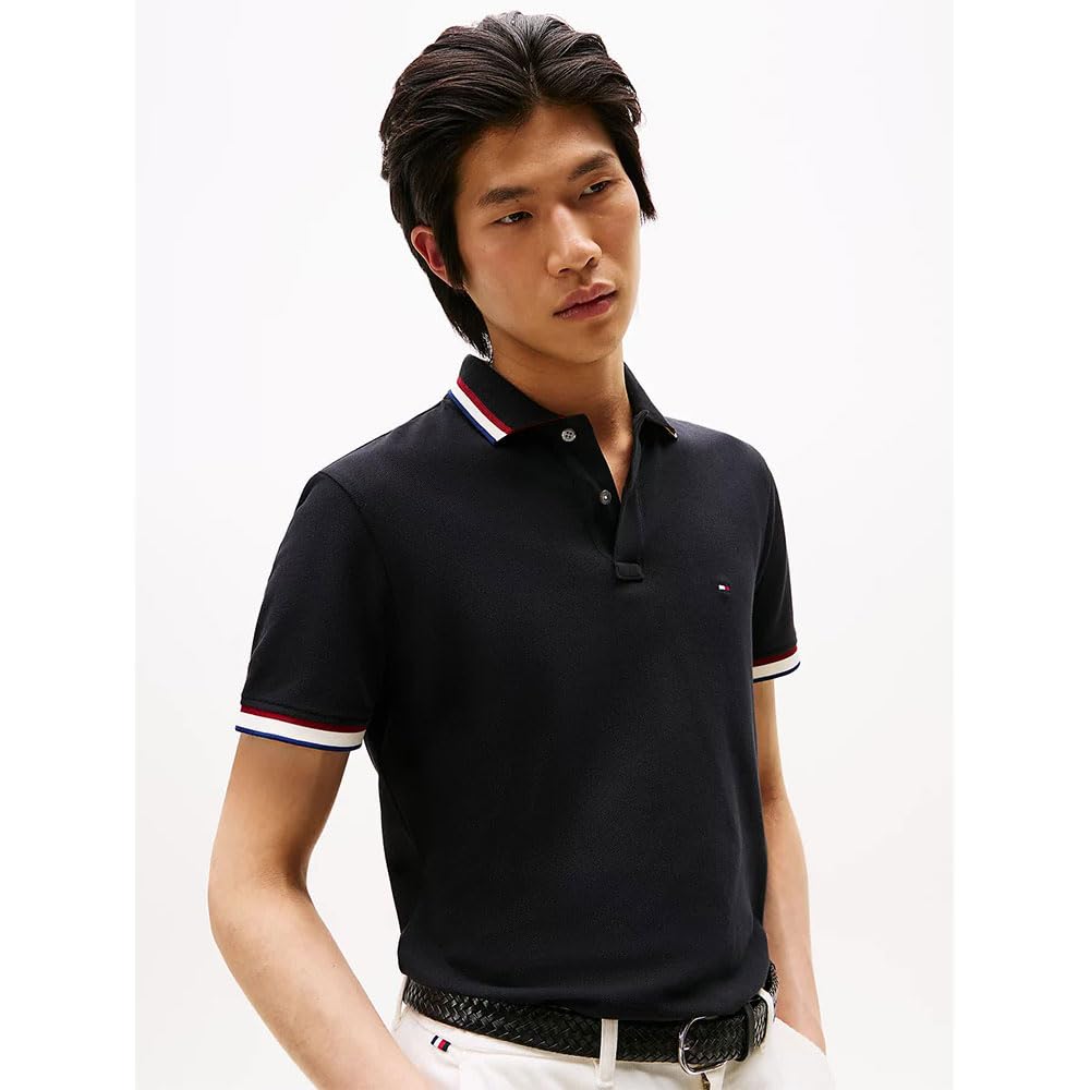 Tommy Hilfiger Cuff Interest Slim Fit Polo Mw0mw40308 Polo S/S Unisex - Adulto (Pacco da 1)