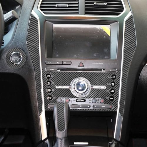 Image of YAMUDA Compatible with 37 PCS Decorative Interior Protection Carbon Fiber Sticker for Ford Explorer 2013-2019 (Black)