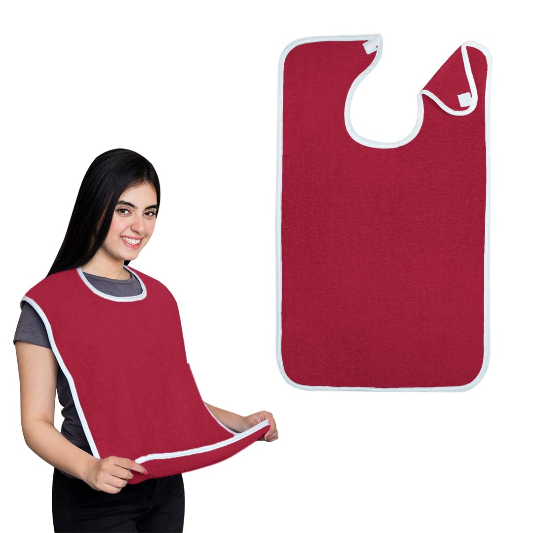 Avalon Towels Adult Bibs for Women 100% Cotton Bib for Adults for Eating - Terry Cloth Adult Bibs for Men Clothing Protectors