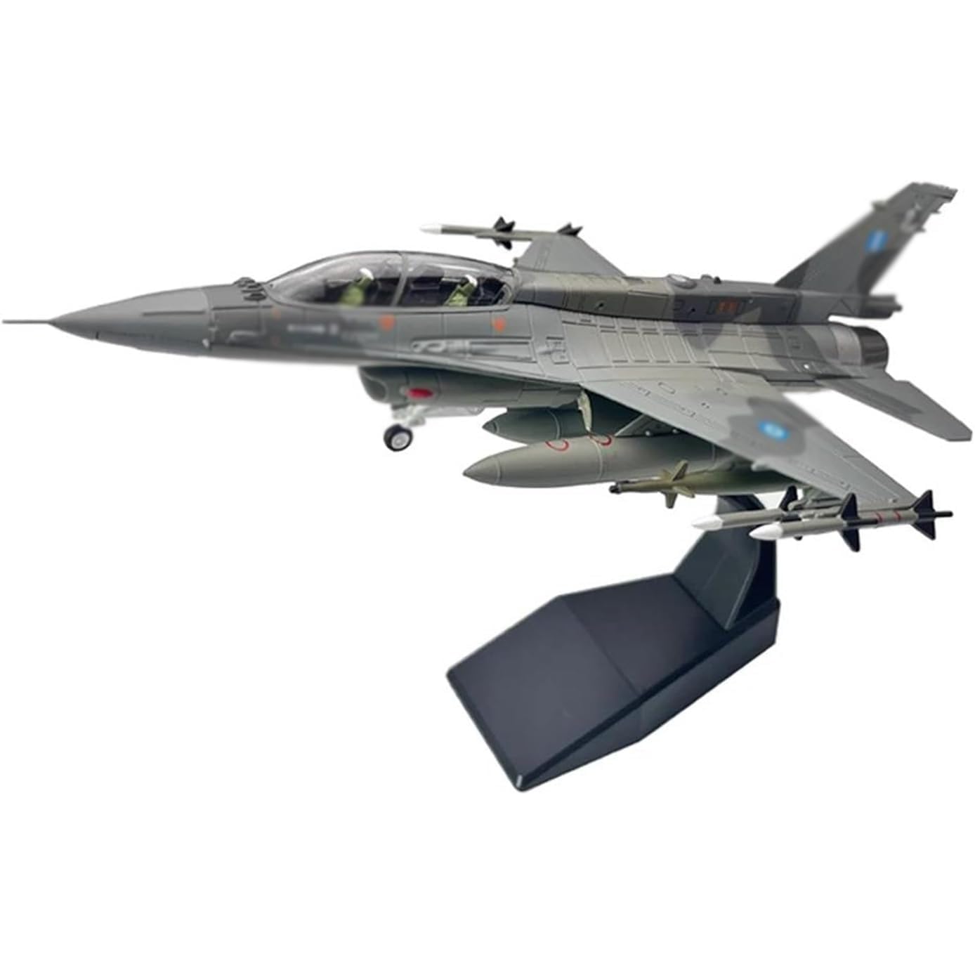 Eoweiot F-16D Mira Ghost Fighter Alloy Metal Plane Model Souvenir Static Desktop Display Miniature Hobby Playset