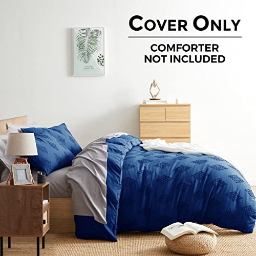 Image of Nestl Boho Bedding Sets & Collections - Boho Duvet Cover Twin, 2 Piece Twin Duvet Cover Set, Double Brushed Navy Duvet Cover with Zipper Closure, 1 Duvet Set 68x90 inches and 1 Pillow Sham