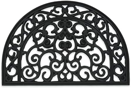 Relaxdays Rubber Doormat, 60 x 40 cm, Weatherproof, Non-Slip, Rug for Home Entrance, Carpet, Black