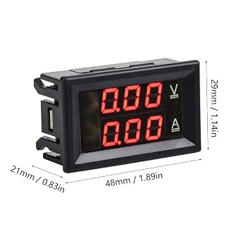 Digital Voltmeter Ammeter 3 Digit DC 0-100V 50A/100A Voltmeter Ammeter Gauge LED Panel Red Blue(1)
