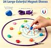 Juego de Cuerdas Magnético, 24 Piedras Magnéticas de Colores, Juego de Mesa de Estrategia Portátil para Familia, Fiestas, Viajes y Niños Adultos, Juguete Educativo STEM 4