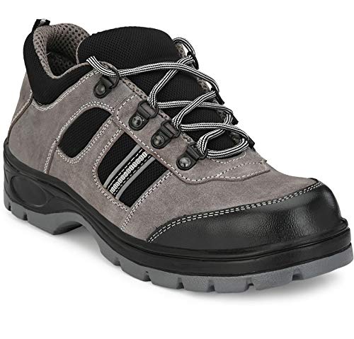 Ozarro Suede Leather Steel Toe Safety Shoes for Mens Grey (B085W94YWX) Amazon Price History, Amazon Price Tracker