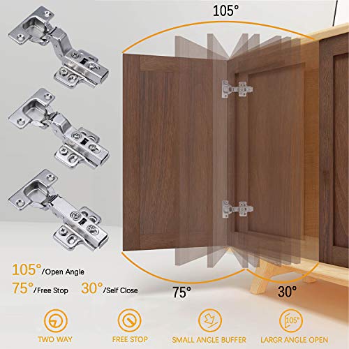 Luokim Cabinet Door Soft Close Inset Concealed Hinge With Screws Two Way Cabinet Hinge Nickel Finish 2 Pcs #TOP6