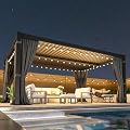 12' x 16' Patio Pergola with Aluminum Frame and Adjustable louvered Roof