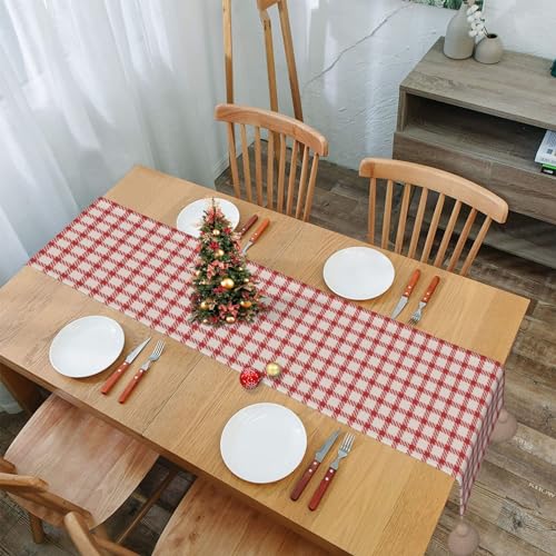 Chemin de table de Noël lavable pour éviter les taches et rayures sur la table - 8