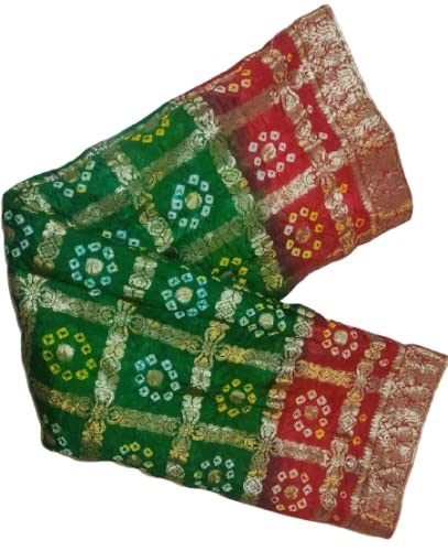 Rekha Crafts Gharchola Bandhani Saree Green