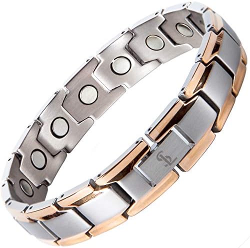 Smarter LifeStyle Elegant Titanium Magnetic Therapy Bracelet for Men And Women, Pain Relief for Arthritis and Carpal Tunnel - Magnetic Bracelets for Men And Women, Women Mens Bracelet Silver Rose Gold