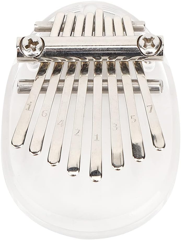 Kalimba, 2.8 x 2 x 1.1in Mini Portable Cute Exquisite 8 Key Mbira Thumb Piano, Marimba Musical Instrument Gift for Kids Adults and Beginners in Birthday Christmas Three Styles(Oval Crystal)