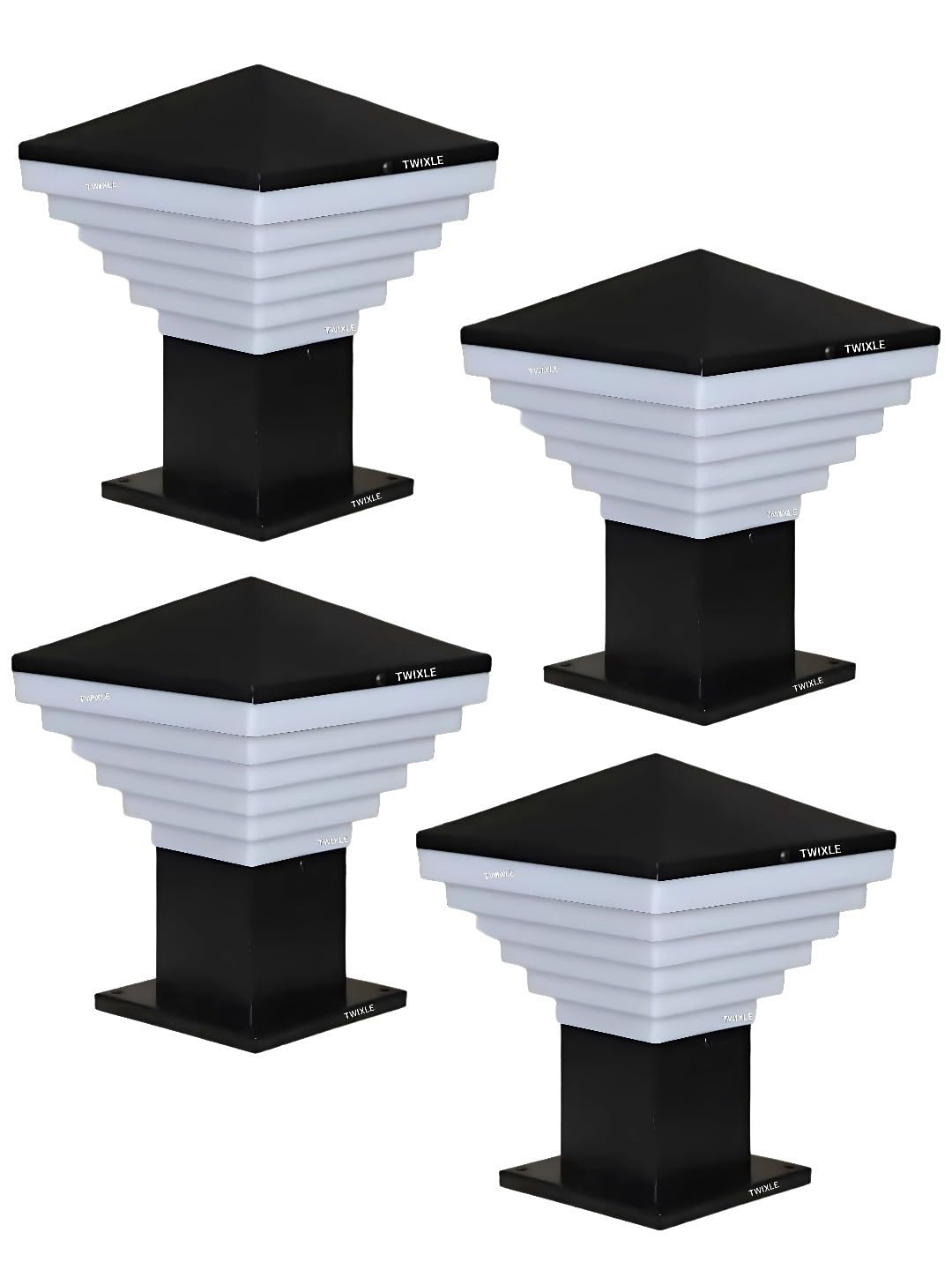 (with Bulb Modern Black Gate Light for Home gate/Gate Lamp/Gate Light/Gate Lamp for Outdoor Waterproof/Gate Pillar Light for Stairs, Pillar, Garden, Boundaries (Pack of 4)-image-23