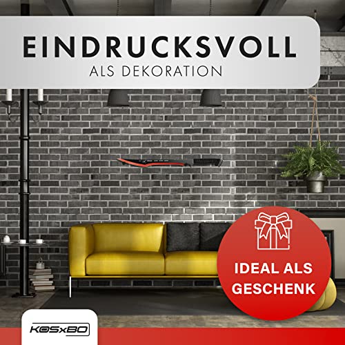 KOSxBO Machete mit roter Klinge Troodon Dinosaurier Edition - Gesamtlänge 63cm, Macheten mit Scheide, schwarz rot