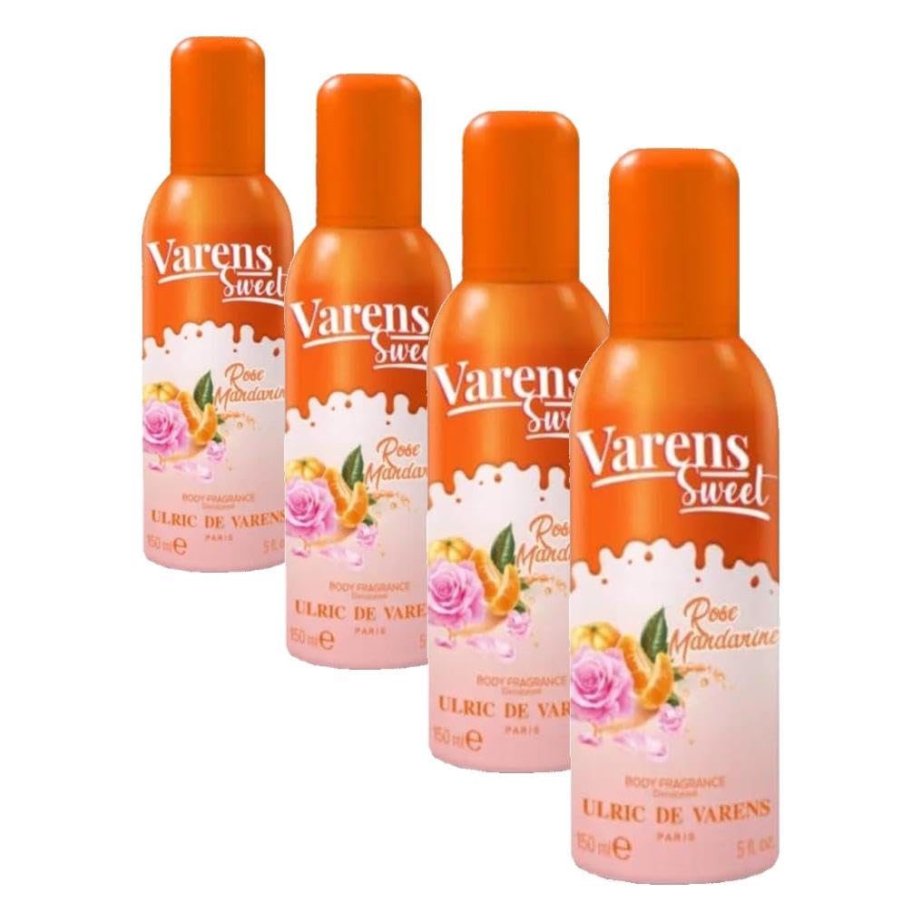 Ulric De Varens Sweet Rose Mandarine Body Fragrance Deodorant for Women 150 ml (4 paketi)