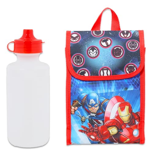 Marvel Avengers Backpack with Lunch Box Set ~ 16" Avengers School Bag, Avengers Lunch Bag, Stickers, Notebook, More (Spiderman School Supplies Bundle)3