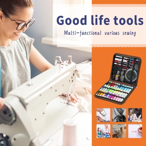 image for JUNING Sewing Kit with Case 168pcs Portable Sewing Accessories and Sup