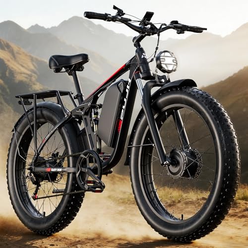 4000W Dual Motor Ebike 52V Up to 100 Miles 52V 24" Fat Tire PU354