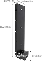 Vista 2 de Kit de reparación de postes de valla de 6 x 6 pulgadas, soporte para poste de valla de anclaje resistente, doble soporte, reparación de madera