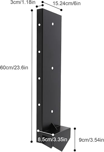 Miniatura 2 de Kit de reparación de postes de valla de 6 x 6 pulgadas, soporte para poste de valla de anclaje resistente, doble soporte, reparación de madera,