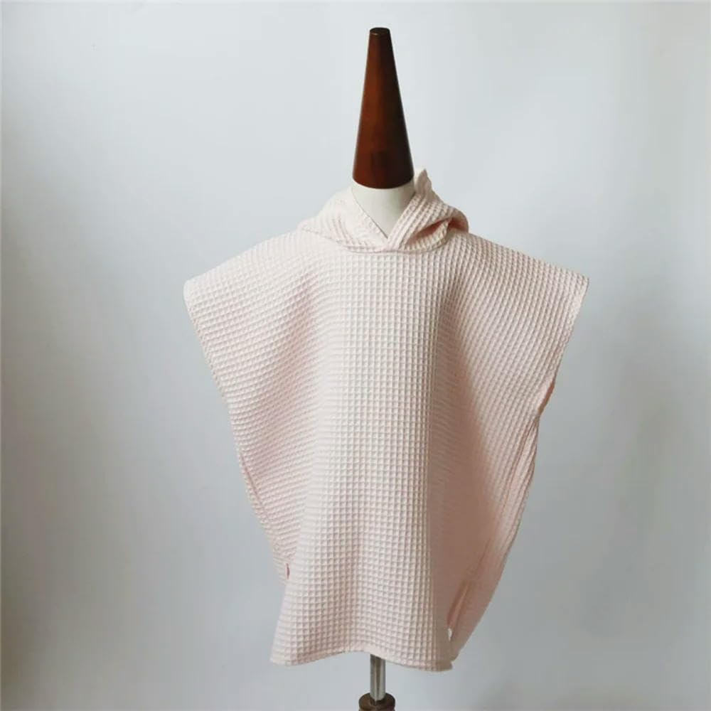 ZBDP Lot de 2 poncho à capuche pour enfants Serviette de plage Poncho Couleur unie Couverture à capuche après le bain Séchage rapide pour la plage, la natation et le bain