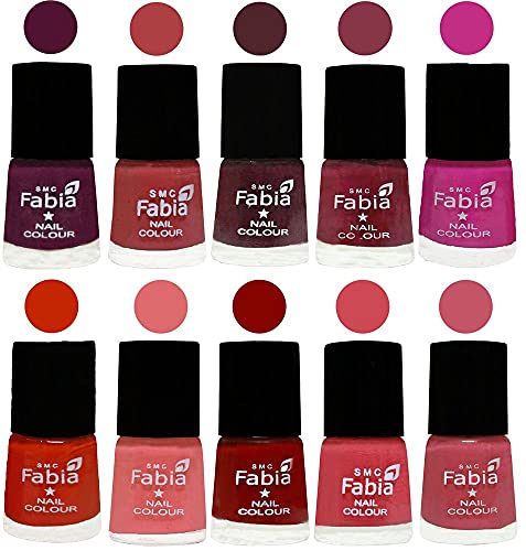 Image of ALL IN ONE (PACK OF 10), Long Lasting Glossy Nail Polish, 6 ml Each, All Vibrant Colours,02223
