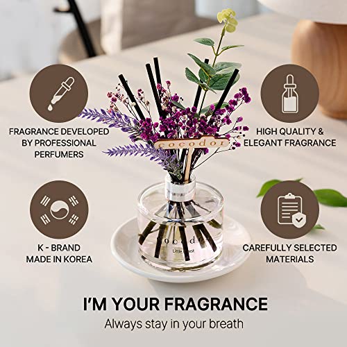 Image of COCODOR Lavender Reed Diffuser /White Jasmine /6.7oz /1Pack / Home Fragrance Scent Essential Oil Stick Diffuser for Bedroom Bathroom Home Decor for Women