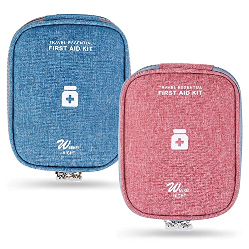 RNHDLY 2 Stück Reiseapotheke Tasche, Medikamententasche Unterwegs Klein, Mini Erste Hilfe Tasche Leer, Wasserfest Reise Apothekentasche, Notfalltasche Klein für Im Büro, Auf Reisen, Camping