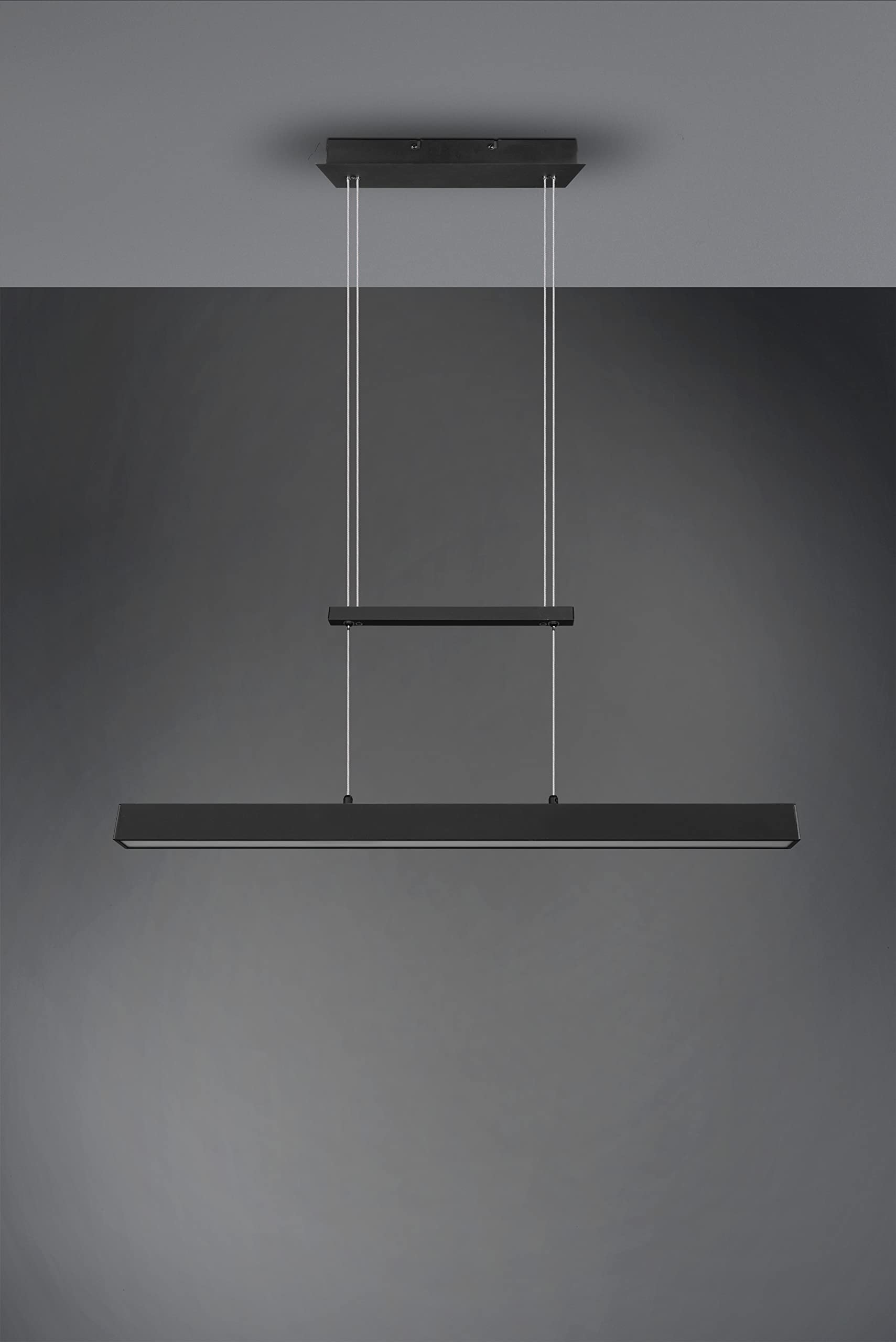 Reality Leuchten LED Pendelleuchte Paros R32043132, Metall Schwarz Matt, mit 21 Watt und 2x 5,5 Watt, Switch Dimmer