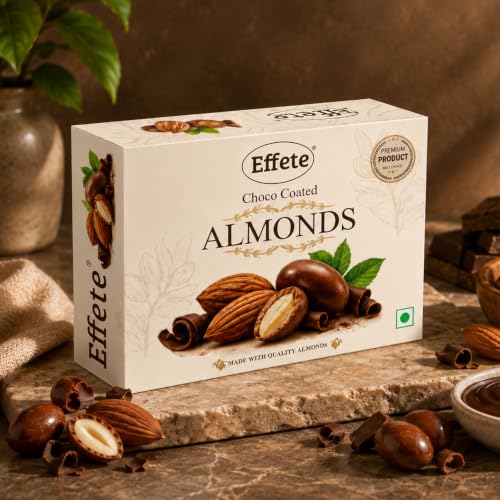 Image of Effete Choco Coated Almonds 32gm - Chocolaty Dryfruits chocolates packet, Chocolicious Almonds, Dryfruits chocolates packet, center filled chocolate, chocolates gift pack, chocolate box
