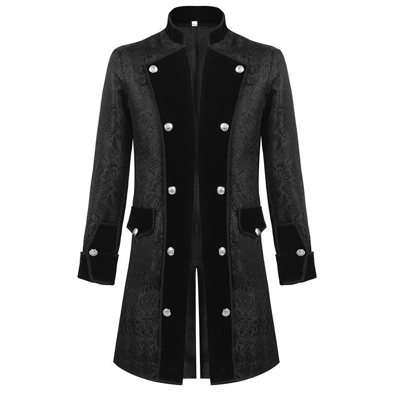 Manteau col montant médiéval pour costume d'Halloween et carnaval homme