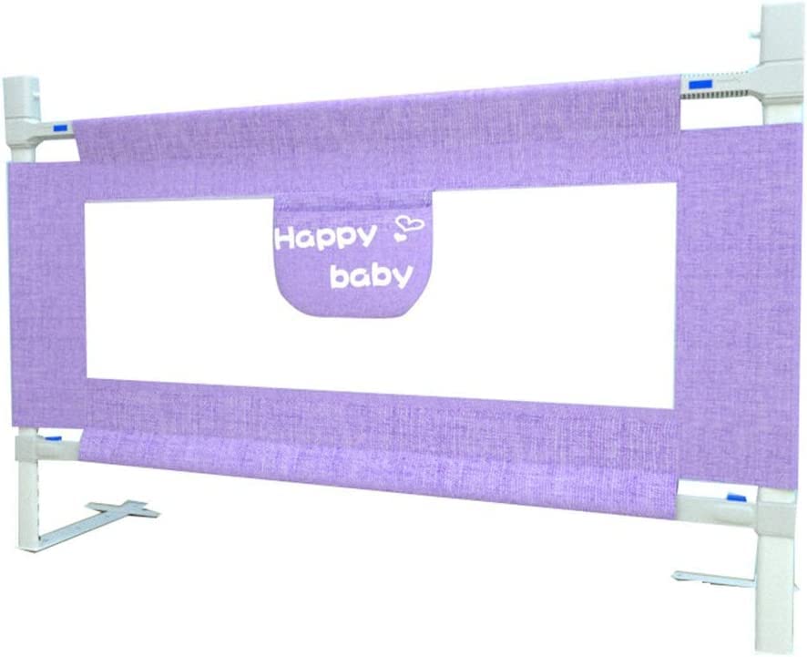 Barandilla para cama de niño de 1.8m morada con tres patas para evitar caídas del bebé