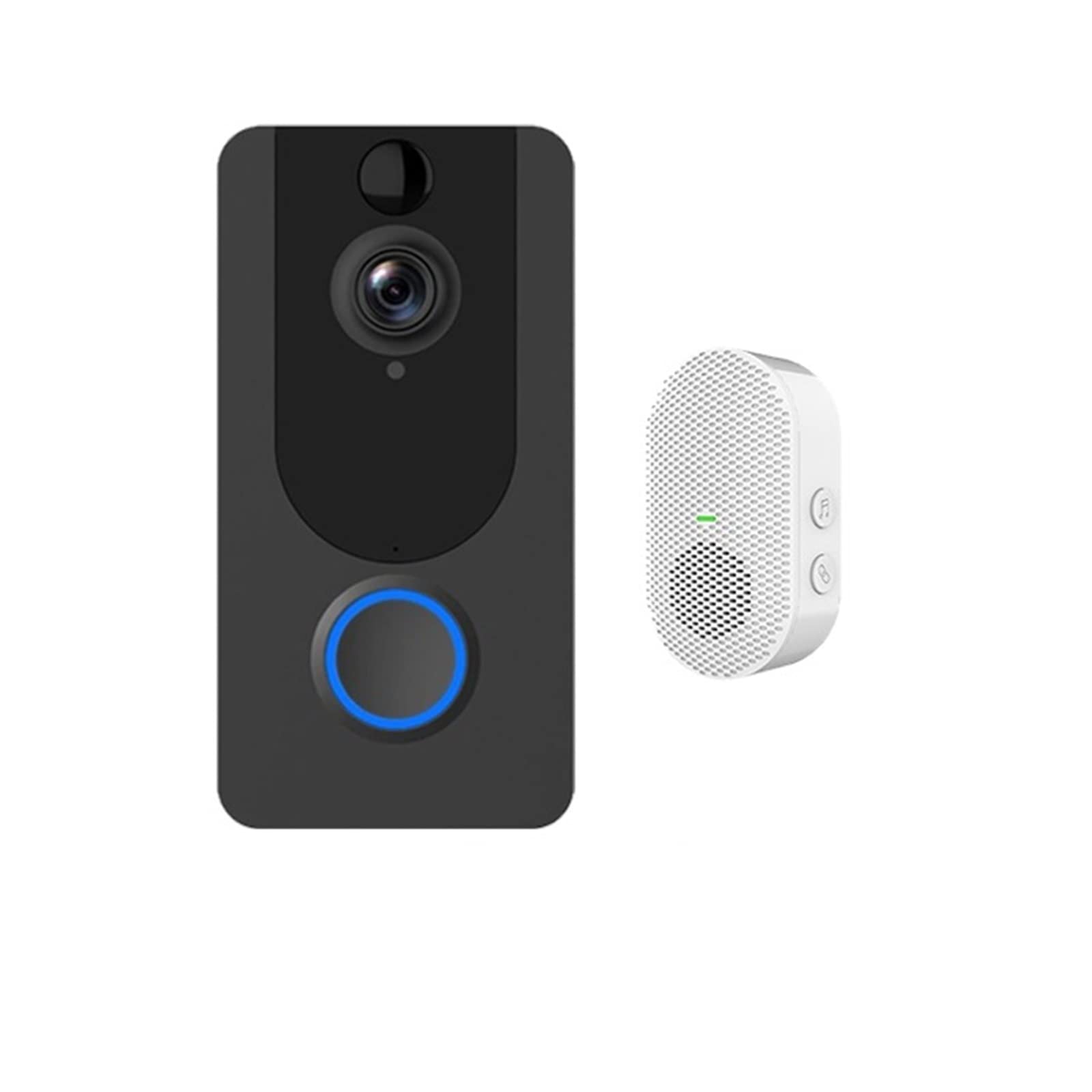 Bezprzewodowa kamera dzwonkowa, Bezprzewodowa kamera z dzwonkiem do drzwi 1080P Dzwonek z Wi-Fi Inteligentne zabezpieczenie Domofon Opcja Dzwonek domowy,Easy to install