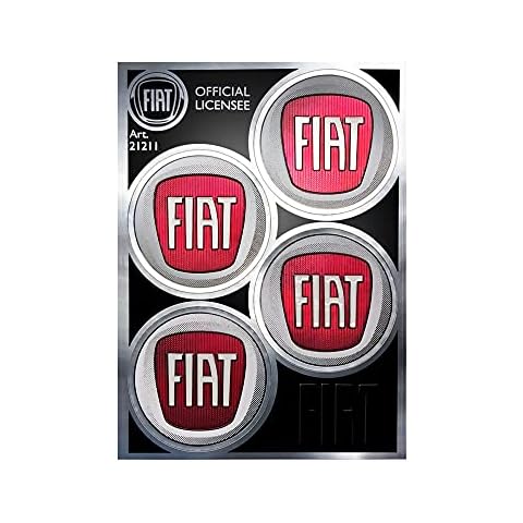 Fiat 21211 Official Wheel-Cover Stickers 4 Logos 48 mm Cover