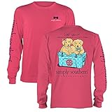 SImply Southern Long Sleeve Girls in Pearls Guys in Ties Pink (Small)
