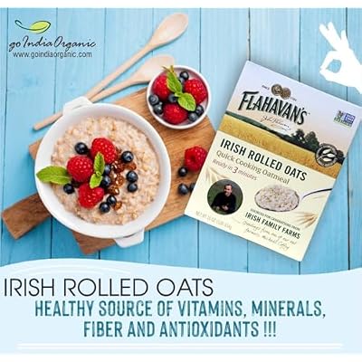 Flahavans Irish Rolled Oats, 16 Ounce. Quick Cooking Oatmeal, Ready in 3 Minutes. 100% Whole Grain Oats, Non-GMO Verified, Field to Spoon [Pack of 3]